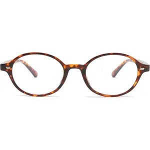 FEISEDY Vintage Oval Glasses for Women Men Stylish Lightweight 90s Eyeglasses Fake Nerd Y2k Eyewear Frame B0242