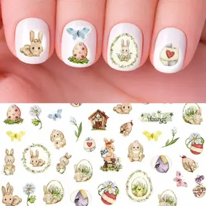 Easter Egg Nail Decals Bunny Nail Stickers Peel & Stick