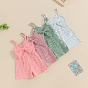 Toddler Baby Girls Romper Spaghetti Straps Stripes Flower Short Jumpsuit Playsuit  Summer Clothes