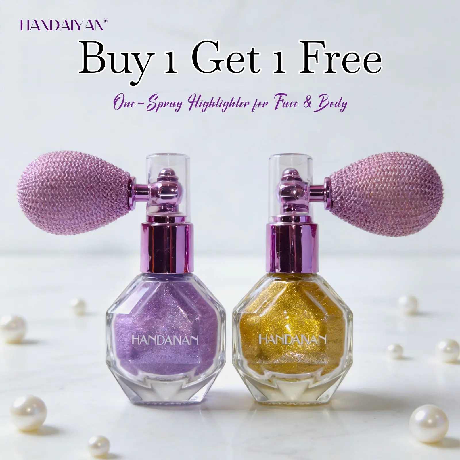 【Buy 1 Get 1 Free】Magic Shimmer Highlighter Spray, Glitter Powder For Body, Hair, Face & Lips - Long Lasting Lightweight Sparkle Makeup For Women, Halloween & Daily Wear highlight