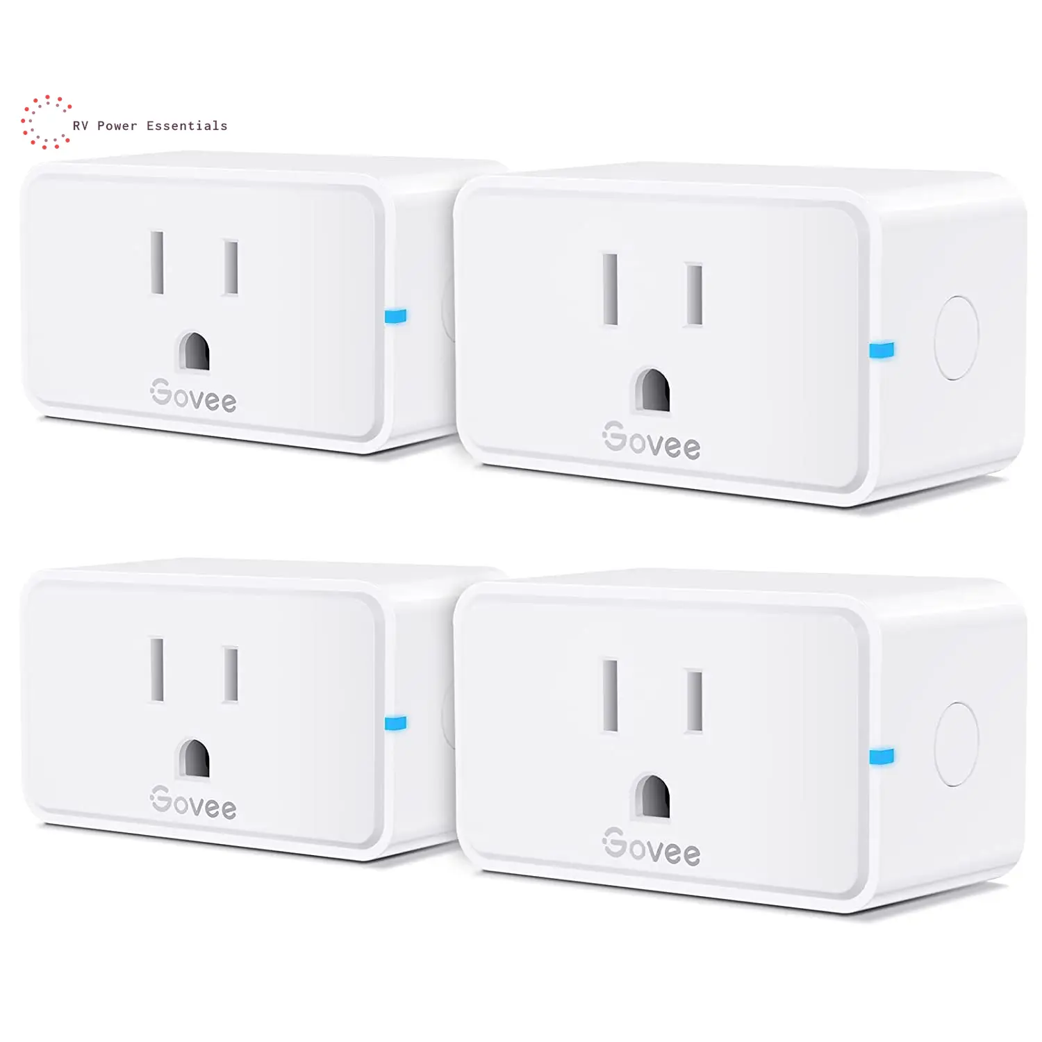 Govee Smart Plug with Energy Monitoring, WiFi Bluetooth Plug Work with Alexa and Google Assistant, 15A Smart Outlets with Timer & Group Controller, No Hub Required, ETL&FCC Certified for Home, 4 Pack