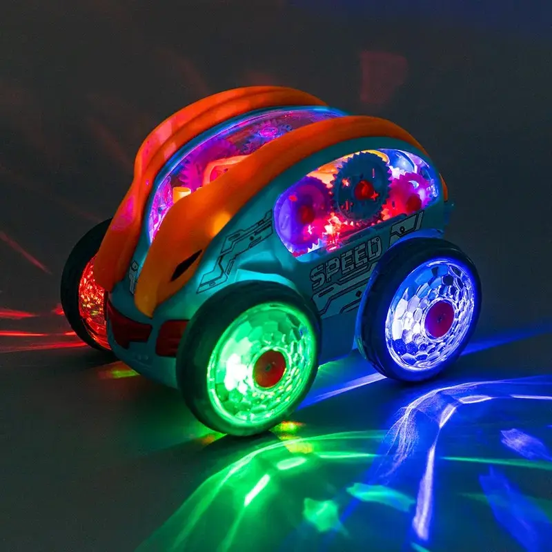 Kids Stunt 360 Degree Rotatable Four Wheel Electric Stunt Car with Music, Lights, Durable Plastic Material, Sleek Design for Kids birthday gift idea RC