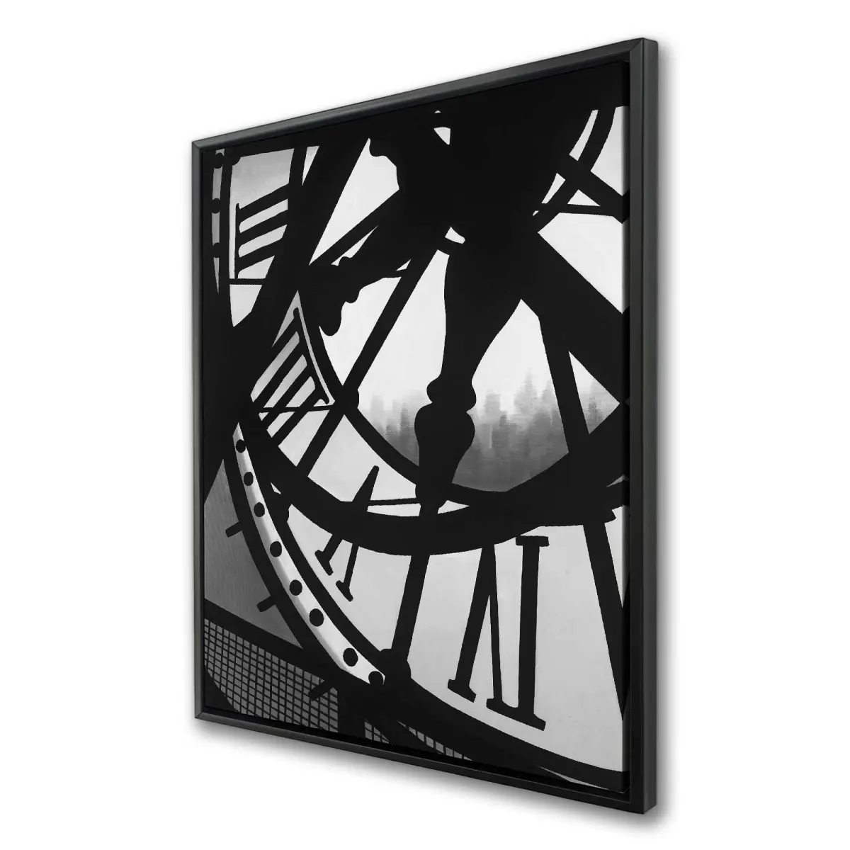Begin Home Decor C1FC3648OBXIPS 36 x 48 in. Giant Clock in Orsay Museum - Black & White Canvas Art