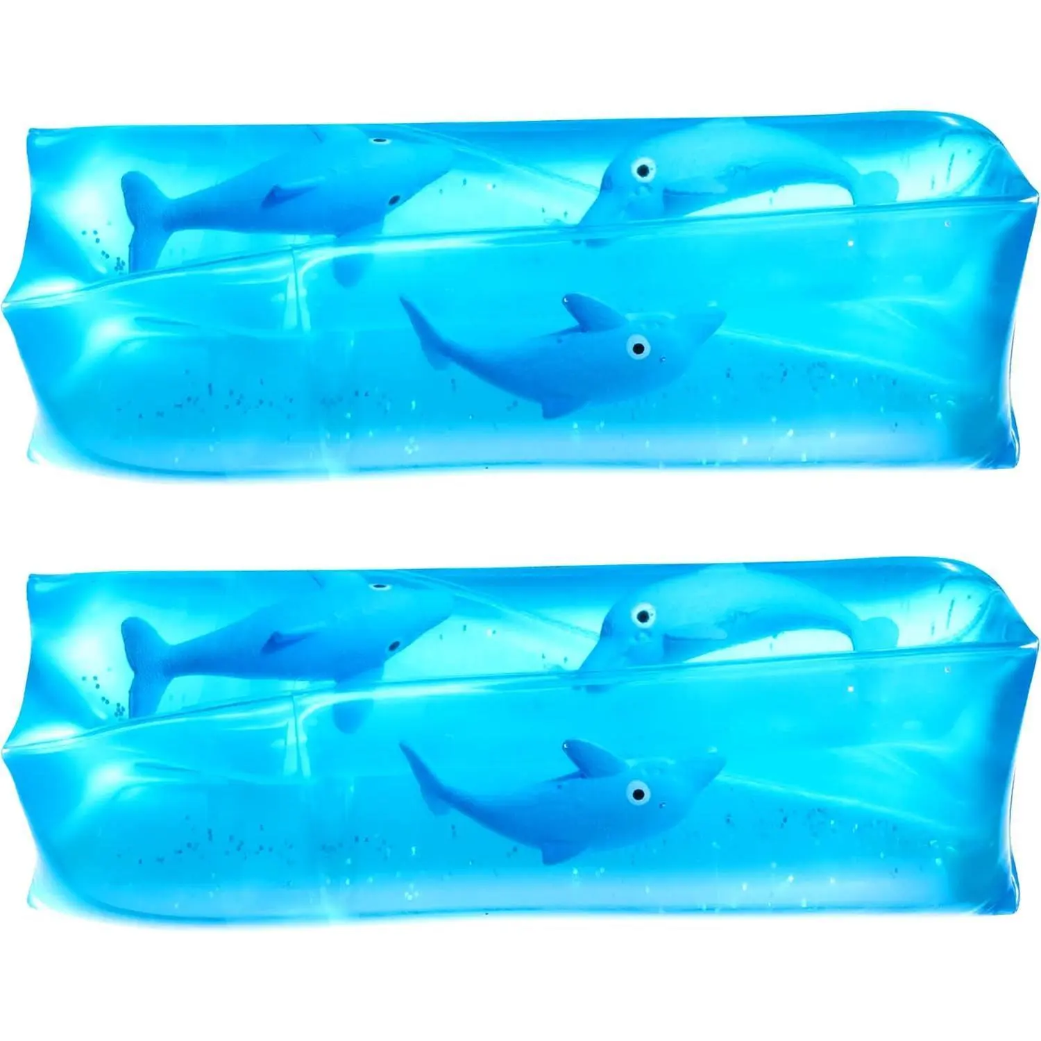 Bedwina Dolphin Water Wiggler Toy - (Pack of 2) 4.75-Inch Water Snake Sensory Fidget Toys & Slippery Water Tube for Birthday Party Favor or Game Prizes for Kids