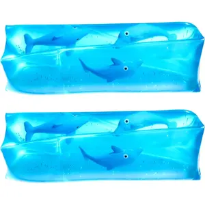 Bedwina Dolphin Water Wiggler Toy - (Pack of 2) 4.75-Inch Water Snake Sensory Fidget Toys & Slippery Water Tube for Birthday Party Favor or Game Prizes for Kids