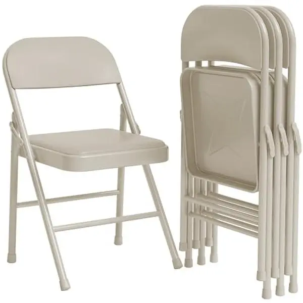GARVEE Folding Chairs Set of 4 with Padded Cushions, Padded Foldable Chair 350 Weight Limit, Portable Folding Chair Suitable for Dining Room, Home Office, Indoor and Outdoor Events