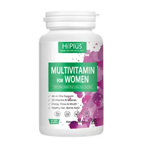HiPlus Multivitamin for Women - Daily Essential Multivitamin & Multimineral with Vitamin A, C, D, E, B12, Zinc & More. Supports Energy, Focus, Hair Growth & Overall Health - 90 Capsules