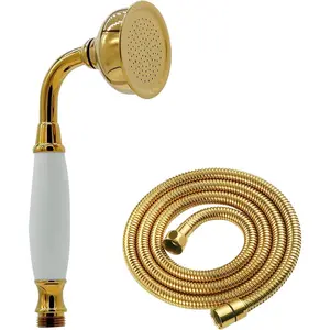 Traditional Telephone Style Brass Handheld Showerhead with 59inch Hose  Finish - Antique Shower  Replacement No Wand Holder,  Hand Shower  with Ceramic Handle