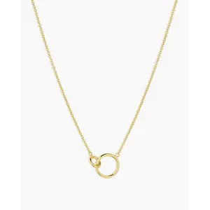 gorjana – Wilshire Adjustable Necklace – Silver or 18K Gold-Plated Interlocking Charm – Dainty, Elegant & Layer-Ready Statement Jewelry