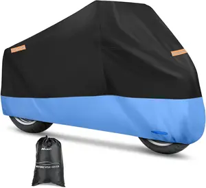 Nilight Motorcycle Cover All Season Universal Oxford Fabric with Lock-Hole Waterproof Durable UV with Storage Bag & Protective Reflective Strip Fits up to 116" Motorcycle