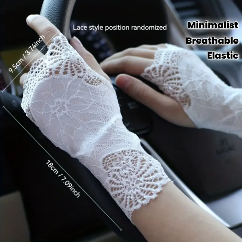 [Lace Sleeves] Minimalist Lace Geometric Hollow Sleeves | Thin, Breathable Elastic Sleeves with Thumb Holes, Suitable for Spring and Summer Outings, Dates, Parties, Weddings