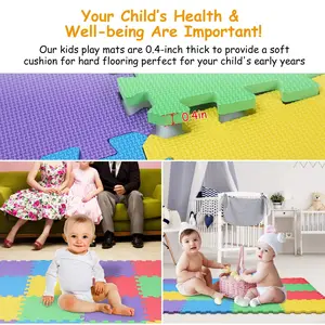 16Pcs Kids Puzzle Exercise Play Mat Interlocking Non-Toxic Floor Mat Multi-Color Anti-Skid Playmat
