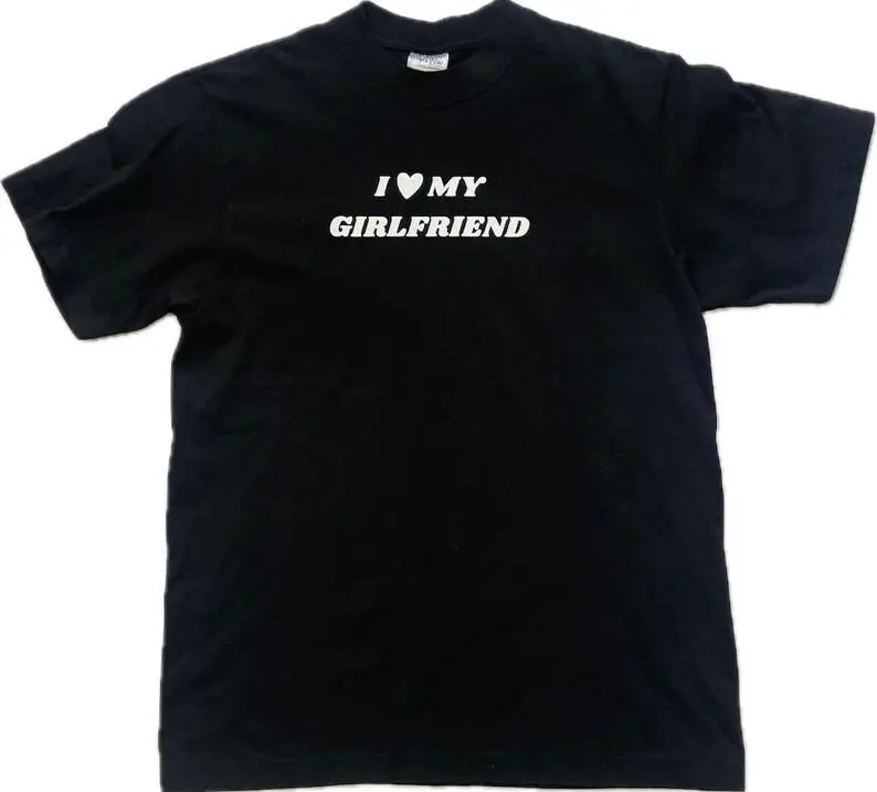 GEM Comfort ColorsI I love my girlfriend t-shirt, Gift For Him, Gift For Her, I love Shirt, I heart shirt, Menswear Crewneck Classic Tee Casual Collar