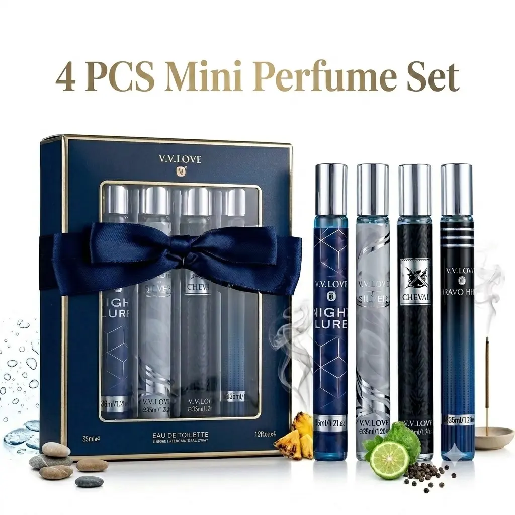 Unisex 4-Piece 35ml Mini EDP Travel Set - Smoky Pineapple, Citrus Incense, Fresh Marine, Peppery Bergamot Scents - Woody Aromatic, Fresh Aquatic Notes - Clean Vegan Long-Lasting Luxury Argan Oil Gifts for Boyfriend (Citrus Fragrance Sets)