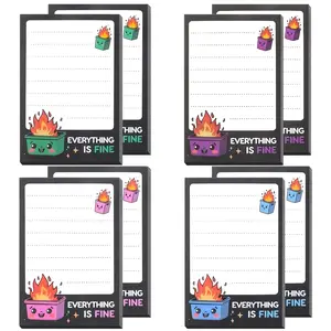 8-Pack Cute Trash Can Fire Sticky Notes Set, Office Supplies, 3.54 X 2.36 Inches, Fun Office Gift for Male and Female Colleagues