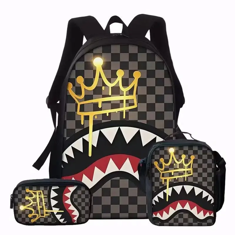 Camouflage shark student schoolbag large capacity lightweight backpack 2026 new large capacity fashion backpack