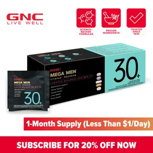GNC Mega Men's 30+ Vitapak, 5-in-1, Multivitamin, Stress & Bone Support, 30 Count, Healthcare, Edible Dietary Supplement, Overall Wellness, Fitness, Jumpstart