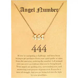 GGIRL Dainty Elegant Angel Number 444 Choker Necklace for Women/Young Girl 18K Gold plated/Steel Numerology Jewelry Gift Ideal Birthday Present