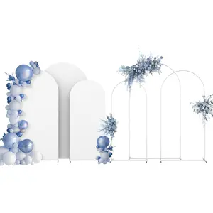 (7.3FT/6.6FT/ 6FT)Adjustable Metal Balloon Arch Backdrop Stand Set -Ideal for Wedding, Birthday Party, Baby Shower, Graduation, Valentine'S Day - White,Balloon Accessories