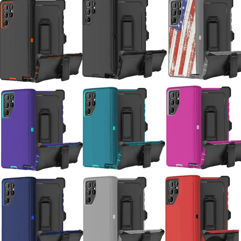 Rugged Defender Case For Samsung Galaxy S25 / S25+Plus / S25 Ultra / Shockproof Heavyduty Protection cover With Belt Clip Phonecase Casing Cover