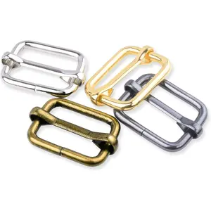 25 Pack 1 Inch Metal Adjustable Slide Buckles Tri-Glide Rectangle Adjuster Suspender Strap Slider for Purse Bag Hardware Making Supplies Backpack replacement Keeper(Mixed)