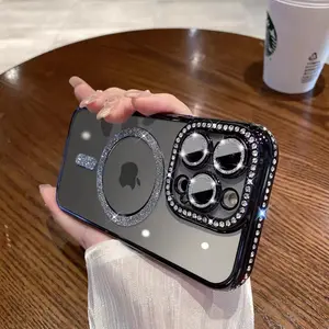 Bling Bling Shockproof Cover with Cubic Zirconia for iPhone 17 16 15 14 13 Pro Max Anti Fall Protective Case