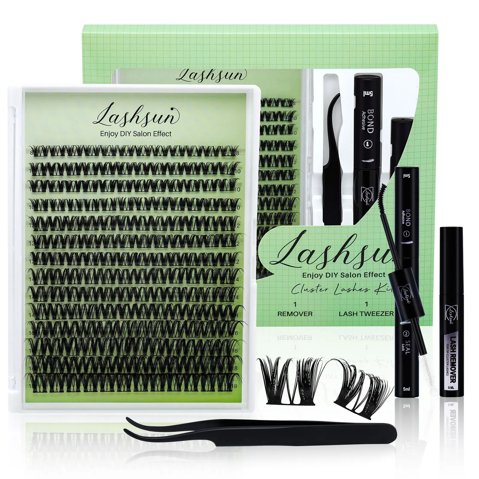 168PCS D Curl A13 Lash Clusters Kit 8-18mm Hybrid Volume Wispy Eyelash Clusters WideSpan DIY Eyelash Extension Kit Spiky Cat Eye Lashes Individual Fake Eyelashes Clusters Kit Ultra-Thin Black Band, Kit With Bond&Seal Lash Remover And Tweezers
