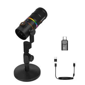 COMICA EJoy D10 PRO RGB Dynamic Wireless Gaming Microphone | XLR/USB-C Dual Outputs | 45H Battery | One-key CalMix Denoise&Four-Level Gain&Real-time Monitoring and Muting | PC/Smartphone/Audio Interface Compatible