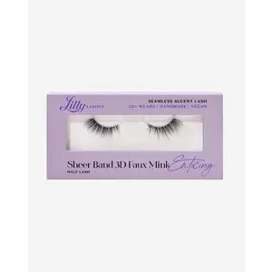 Enticing Sheer Band 3D Faux Half Lash Full Volume + Medium Length