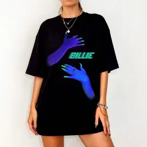 Billie Queen of Sad Music Shirt, Neon Blue Hands Billie Graphic Tee Oversized Unisex, Perfect Gift for Music Fans Y