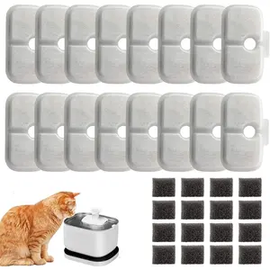 16 Pack  Water Fountain Replacement Filter for Petlibro Dockstream  Water Fountain(PLWF005/PLWF115/PLWF105, Pet Water Fountain Filter with Replacement Pre-Filter Pump Sponges(16+16)