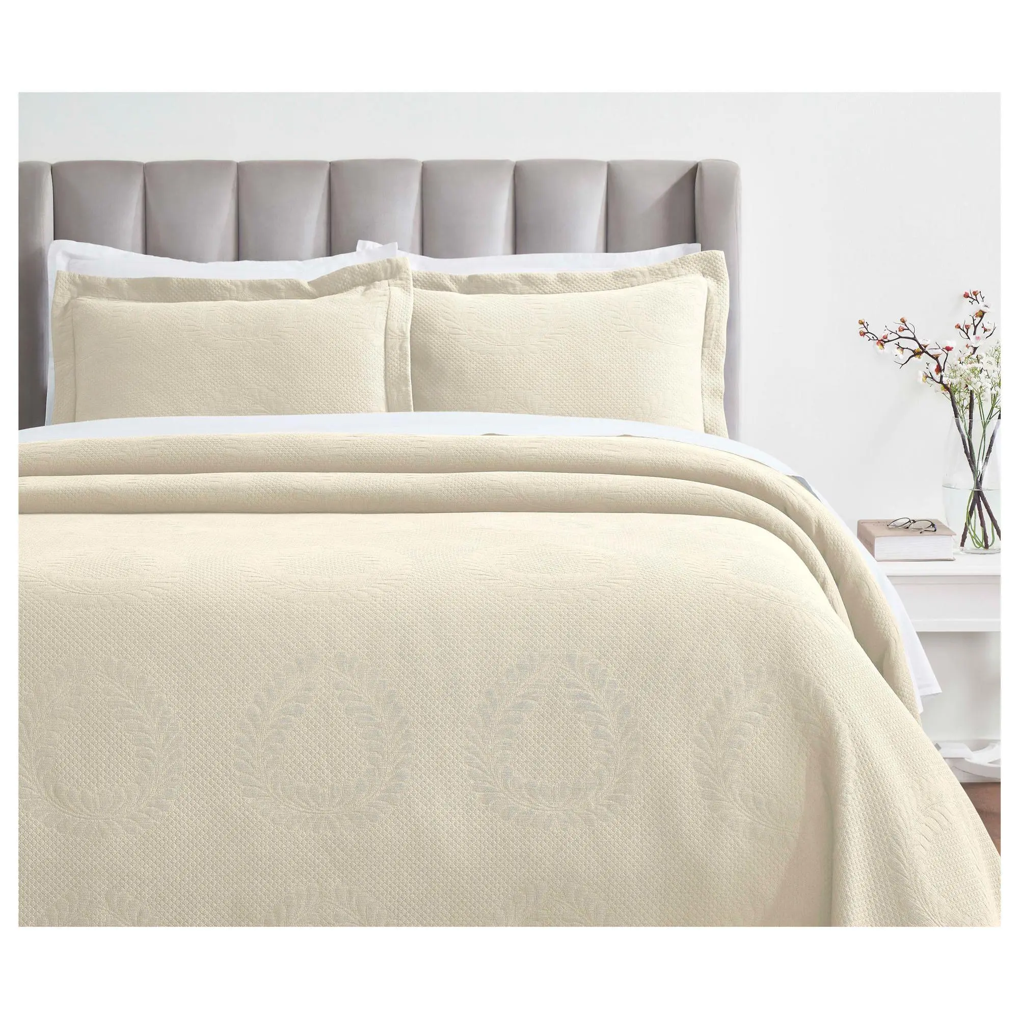 Superior Peploi Cotton Bedspread and Sham Set,Cal King