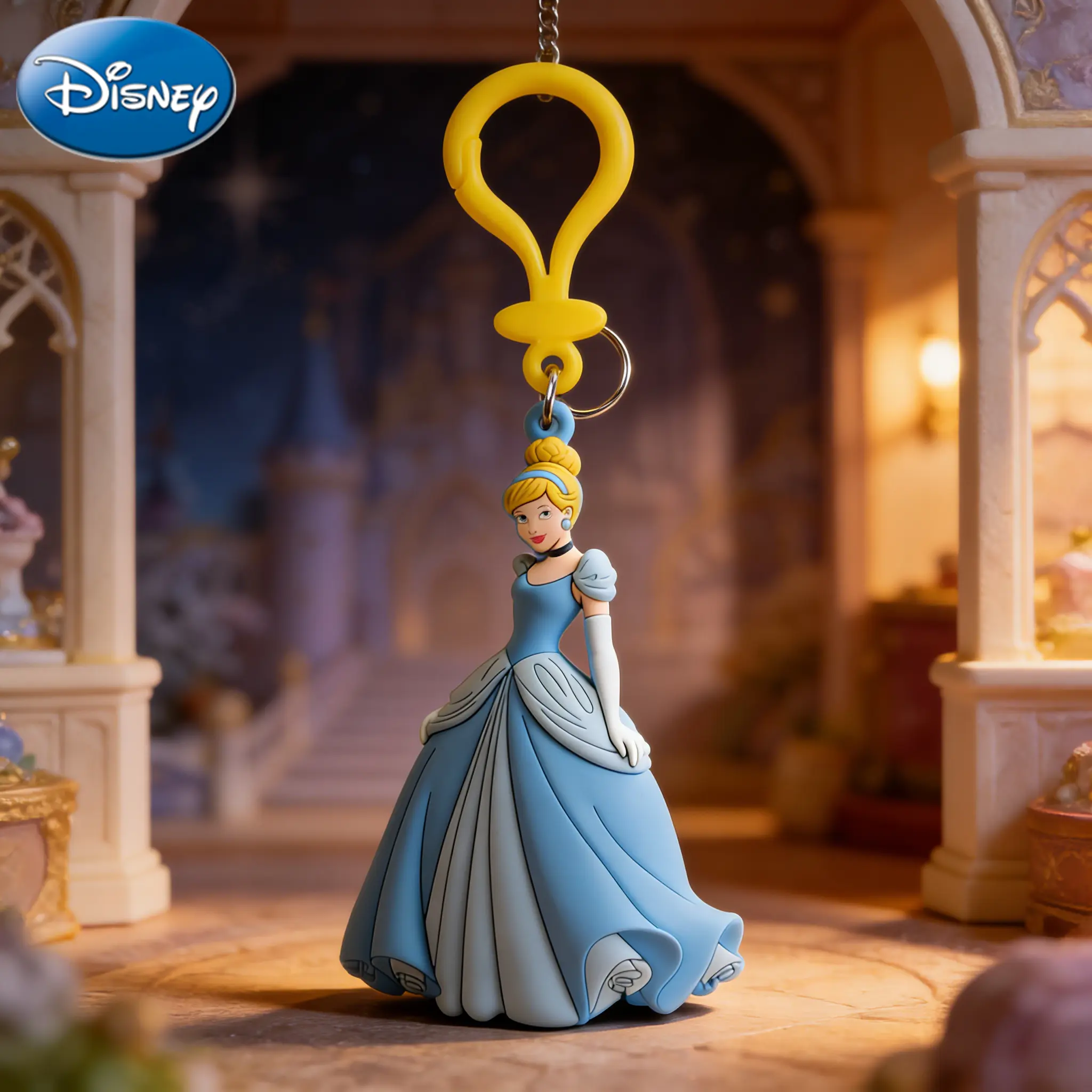 Disney Beauty and the Beast Belle Keychain 1PC Officially Licensed Cute Anime Figure PVC Soft Rubber Keyring Backpack Car Key Accessories Perfect Collectible Gift for Fans