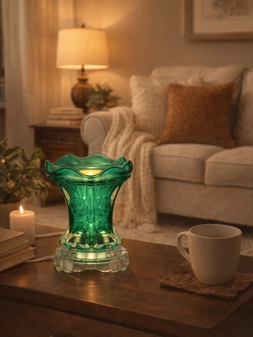 Teal Green Fragrance Oil Burner Lamp / Night Light
