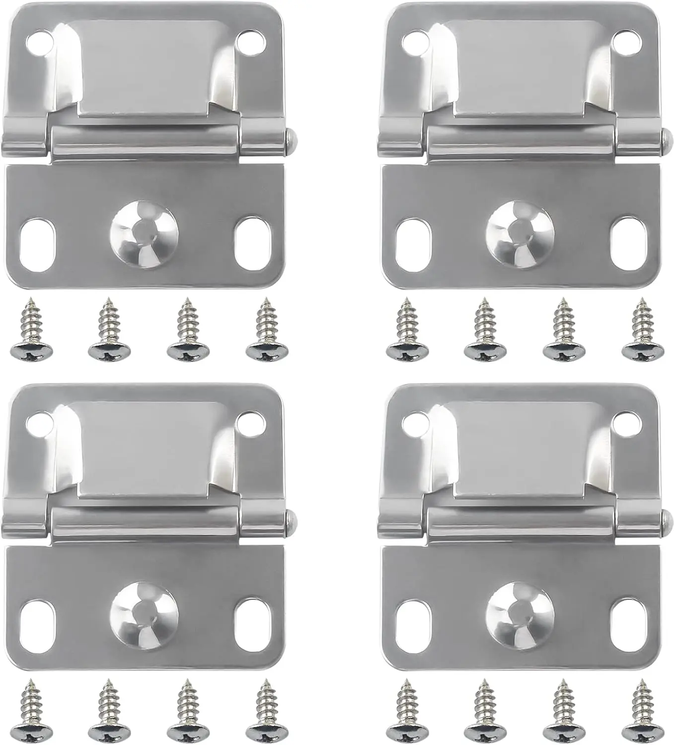 Cooler Door Hinges, Strong Stainless Steel Replacement Parts for Coleman & Igloo Ice Chests - Corrosion-Proof, 2" x 2.125" Kit with 4 Hinges + 16 Screws, Durable