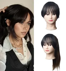 Clip in Bangs Hair Bangs with Temples Bangs Hairpieces for Women Clip in Fake Bangs for Daily Wear
