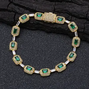 Colored Gemstones Jewelry Bracelets Hand Jewelry Women's High-end Emerald Zircon Bracelets