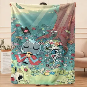 Cult of the Lamb Poster Flannel Blanket, Lightweight Blanket, Suitable for Sofa, Bed, Car, Office, Camping, Travel, All Seasons, Machine Washable Home Decor, Christmas Gifts