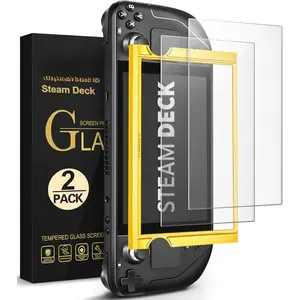 2-Pack anti-glare Etched Screen Protector for Steam Deck 7.0''/Steam Deck OLED 7.4'', Matte Anti Glare Tempered Glass with Alignment Frame Anti-Scratch Full Coverage Guard for Steam Deck