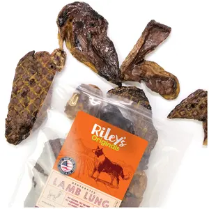Riley's Premium Dehydrated Lamb Lung Dog Treats - Made in USA - Air Dried Crunchy & Delicious - 6 oz