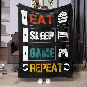 Game Console Pattern Blanket, Soft ThrowBlanket, Air-conditioned Room Blanket, WarmNap Blanket for Home Office Travel Camping young adult men woman