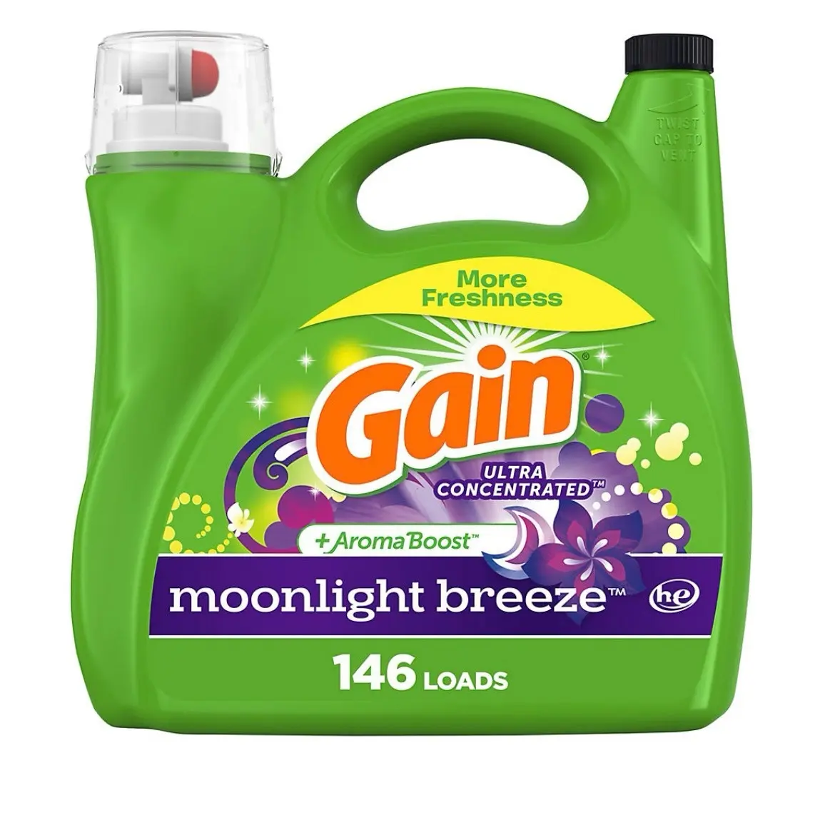 Gain + Aroma Boost Liquid Laundry Detergent, 208 oz. - Moonlight Breeze Scent