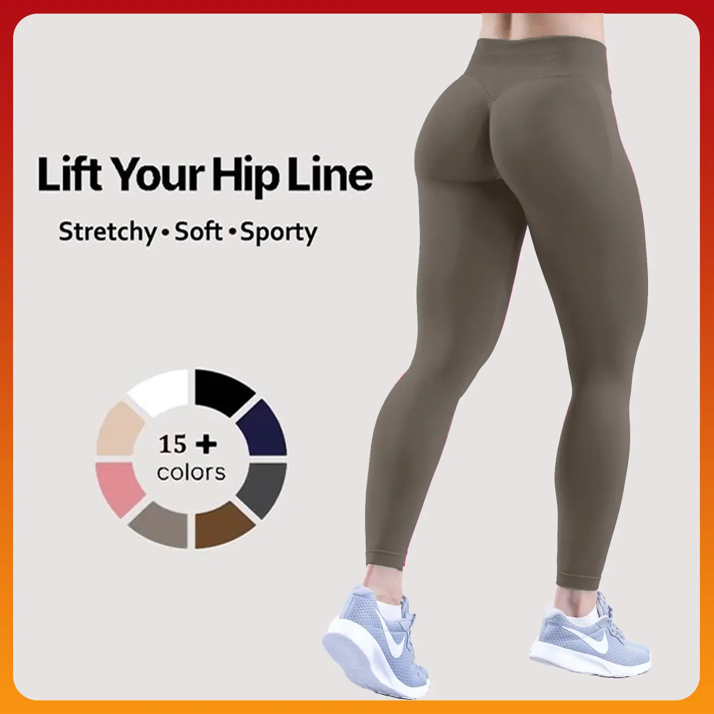 DENFY Impact Leggings Fitness Gymwear Tummy Control Scrunch Butt Lifting Sportswear Workout Yoga Gym Pants