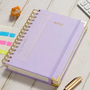 A5 Spiral Notebook Journal, 300 Pages Lined Notebook With Ruler, 100GSM Thick Paper, No Bleed, Inner Pocket, Hardcover Leather Cover, Journal Notebook For Women/ Men Work Writing, 5.7" X 8.4"