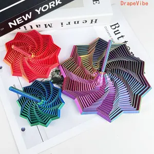 3D Printed Expanded Sensory Star Fidget Toy with Handle Hypnotic Visual and Sound Effect for Stress Relief