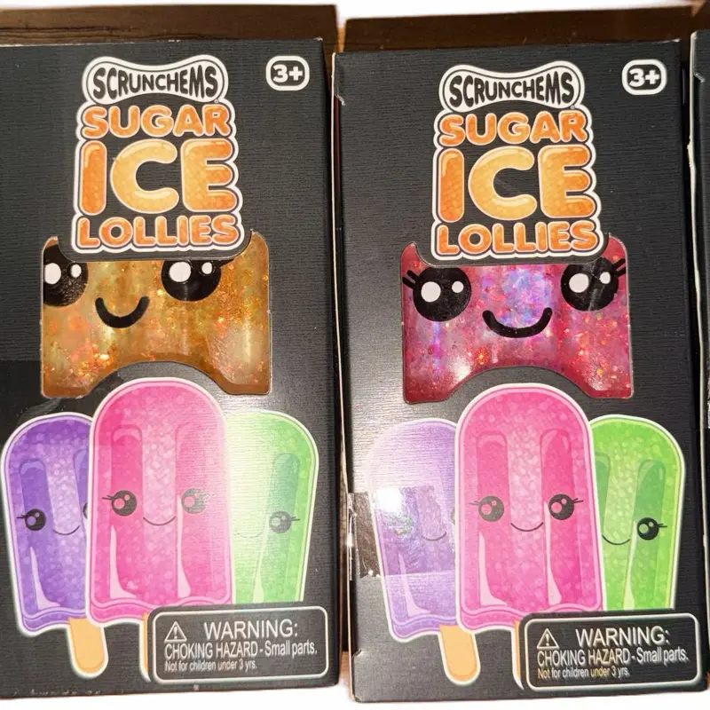 Scrunchems Sugar Ice Pop Popsicle Lollies Squishy Fidget Toy, Anxiety Relief Products for Kids, Stress Relief Tools with Decompression Squeeze, Sensory Calming Tool, Sensory Stress Reliever