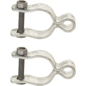 2 Pack Chain Link Fence Frame Gate Post Female Hinge with Bolts and Nuts (1-5/8 Inch)