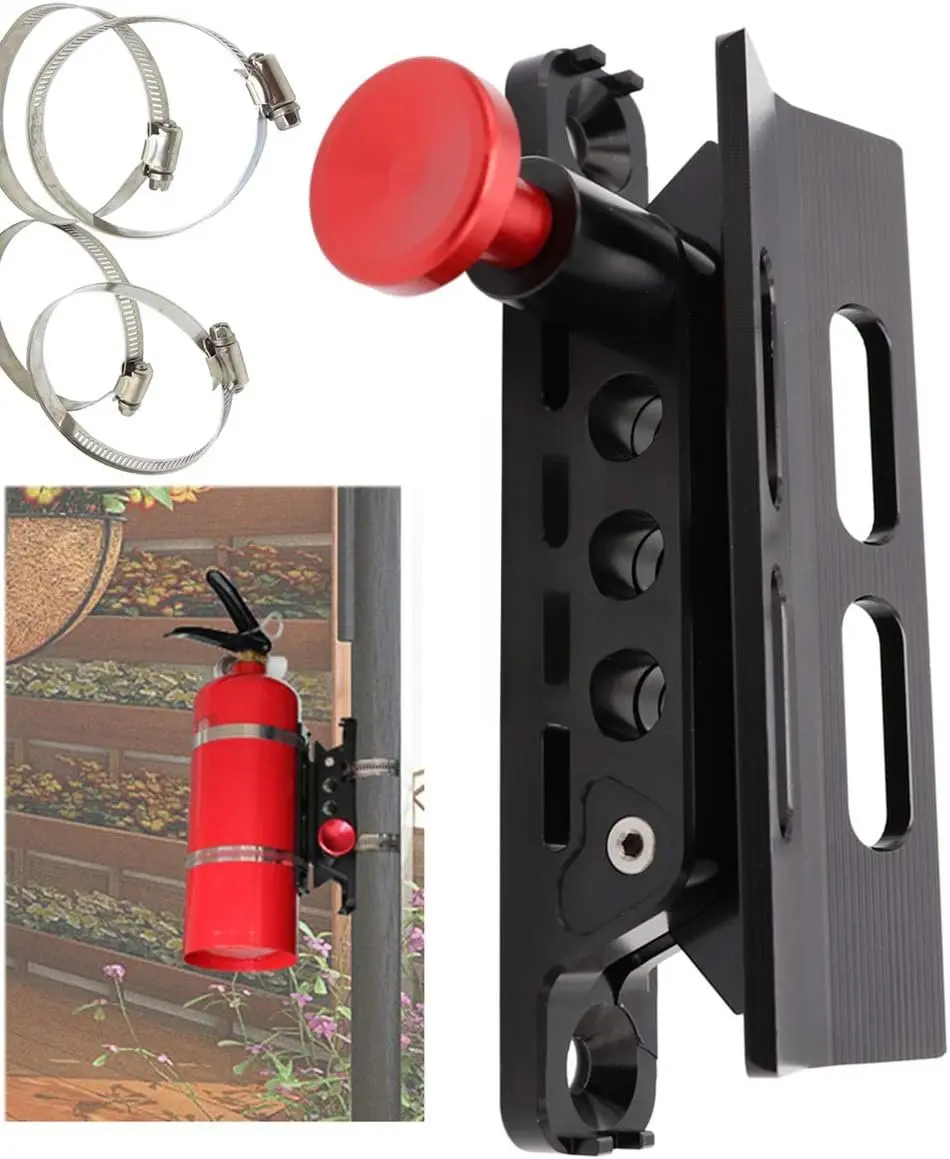 Universal Adjustable Roll Bar Fire Extinguisher Mount Holder - 1 Year Warranty, Fire Extinguisher Accessory Compatible with Gladiator, Bronco, UTV, Polaris RZR, Ranger, Can Am, Camper Van, ATV, Boat