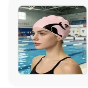 Waterproof Silicone Swimming Cap for Long Curly Hair, Unisex Fitness Swim Gear, Protects Ears and Hair, Suitable for Men and Women, 1 Piece