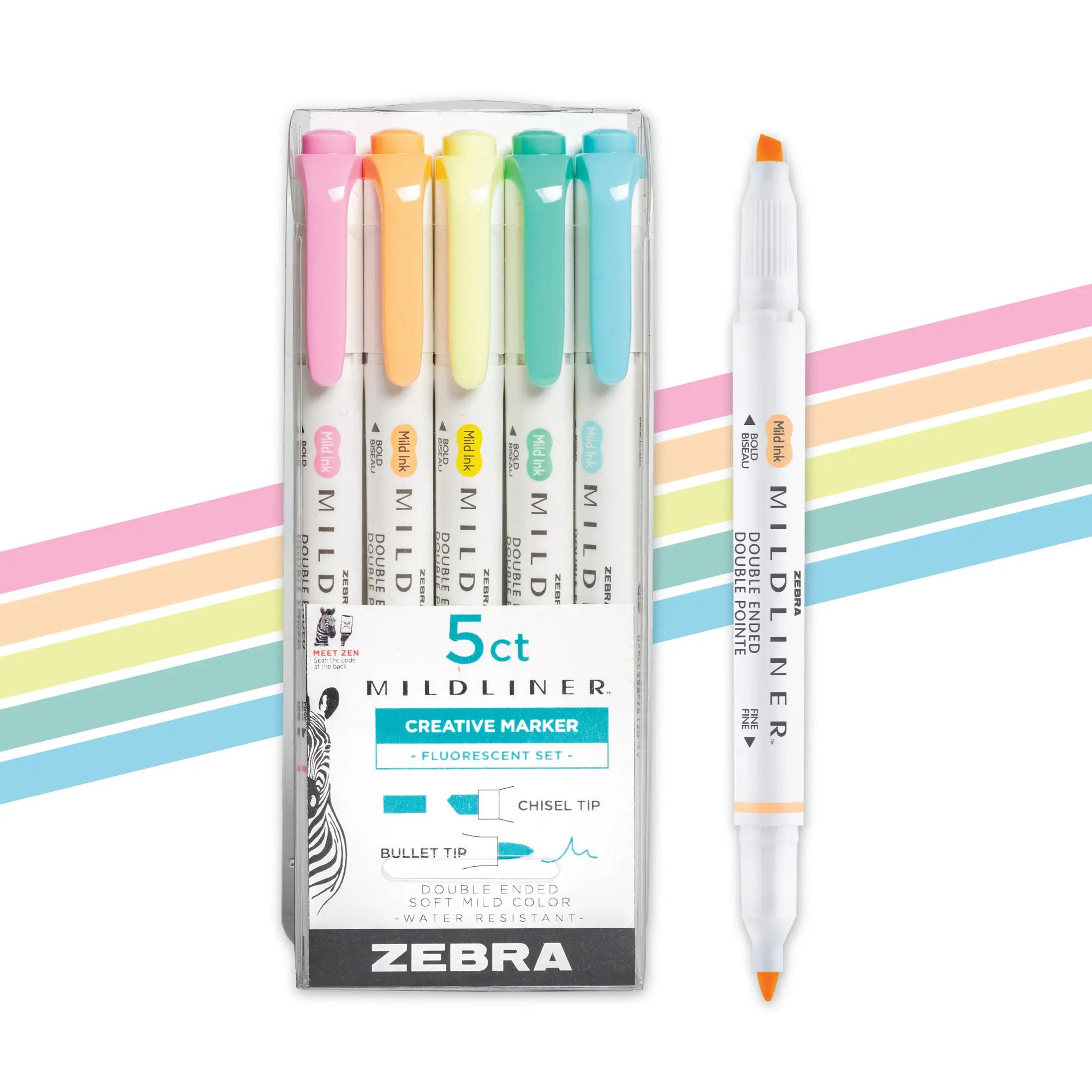 Zebra Pen Mildliner Double-Ended Creative Highlighter Set - Assorted Colors 5-Pack Zebra Pen Mildliner Double-Ended Creative Highlighter Set - Assorted Colors 5-Pack